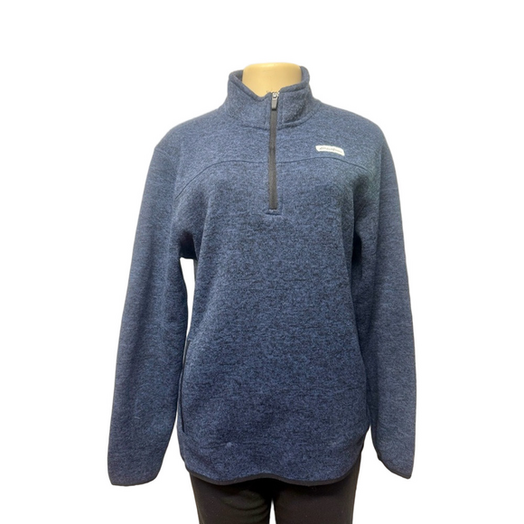 Eddie Bauer Navy Half-Zip Fleece Pullover - Picture 3 of 9